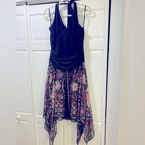 Elegant Black and Floral Dress